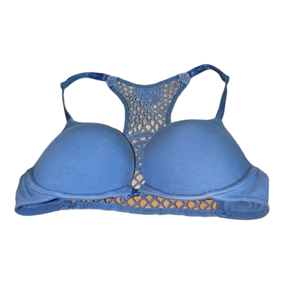 Victoria's Secret Blue Push-up Perfect Coverage Bra 32C GUC - Picture 1 of 3